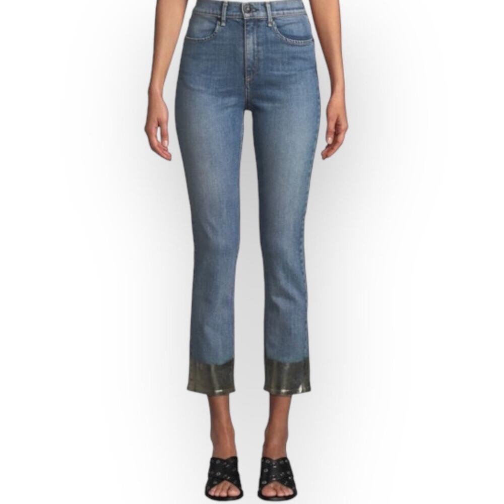 Rag & Bone High Rise Ankle  Dip Dyed Hem Cigarette Jeans Sz 24